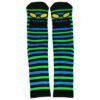 MONSTER FACE MINI STRIPE SOCK (NEON GREEN)