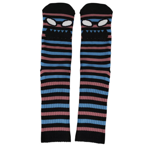 MONSTER FACE MINI STRIPE SOCK (DUSTY BLUE)