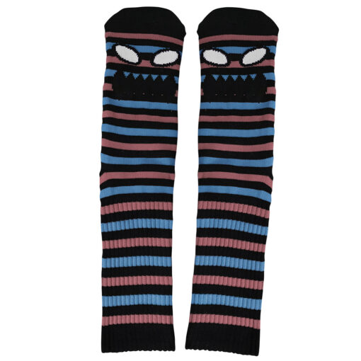 MONSTER FACE MINI STRIPE SOCK (DUSTY BLUE)
