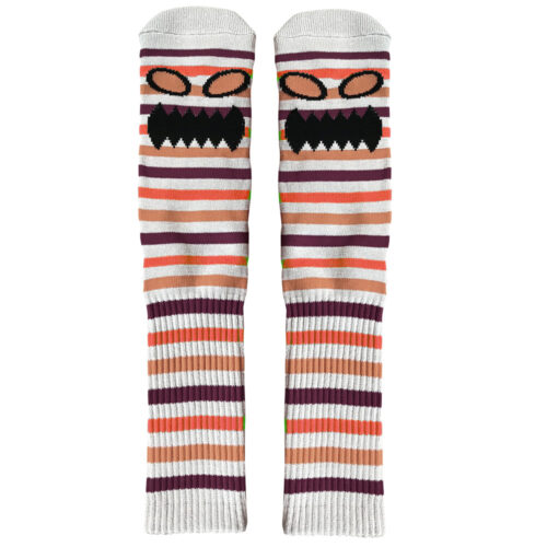 MONSTER FACE MINI STRIPE SOCK (ORANGE)